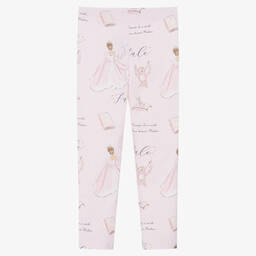 Balloon Chic-Girls Pink Cotton Fairytale Leggings | Childrensalon Outlet