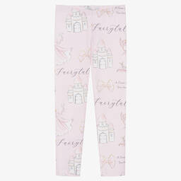 Balloon Chic-Girls Pink Cotton Fairytale Leggings | Childrensalon Outlet