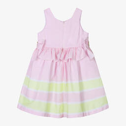 Balloon Chic-Girls Pink Cotton Striped Dress | Childrensalon Outlet