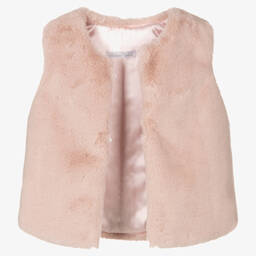 Balloon Chic-Girls Pink Faux Fur Gilet | Childrensalon Outlet