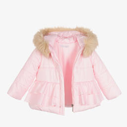Balloon Chic-Girls Pink Puffer Coat | Childrensalon Outlet