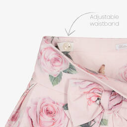 بالون شيك-تنورة قطن كوردروي لون زهري بطبعة ورود | Childrensalon Outlet