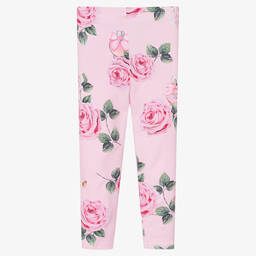 Balloon Chic-Girls Pink Rose Leggings | Childrensalon Outlet