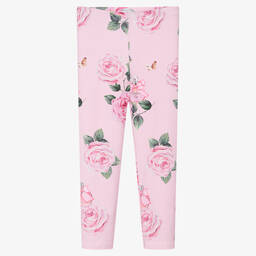 Balloon Chic-Girls Pink Rose Leggings | Childrensalon Outlet