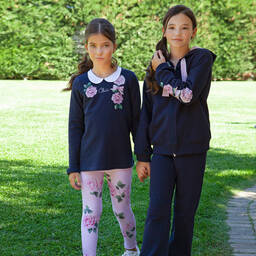 Balloon Chic-Girls Pink Rose Leggings | Childrensalon Outlet