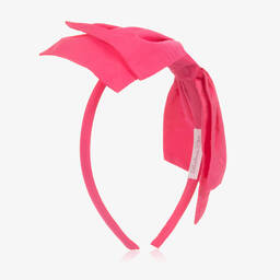 Balloon Chic-Girls Pink Satin Bow Hairband | Childrensalon Outlet