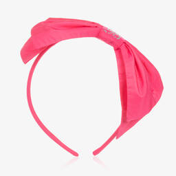 Balloon Chic-Girls Pink Satin Bow Hairband | Childrensalon Outlet