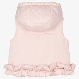 Balloon Chic-Girls Pink Satin Puffer Gilet | Childrensalon Outlet