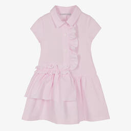 Balloon Chic-Girls Pink Striped Seersucker Dress | Childrensalon Outlet