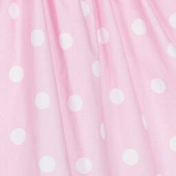 Balloon Chic-Girls Pink & White Cotton Dots Dress | Childrensalon Outlet