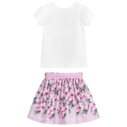 Balloon Chic-Girls Pink & White Skirt Set | Childrensalon Outlet