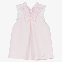 Balloon Chic-Girls Pink & White Stripe Cotton Dress | Childrensalon Outlet