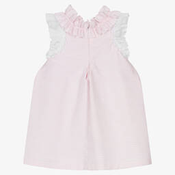 Balloon Chic-Girls Pink & White Stripe Cotton Dress | Childrensalon Outlet