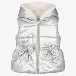 Balloon Chic-Girls Silver Padded Gilet | Childrensalon Outlet