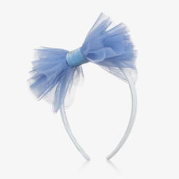 Balloon Chic-Girls Tulle Bow Hairband in Blue | Childrensalon Outlet