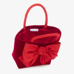 Balloon Chic-Girls Velvet Red Bow Tote | Childrensalon Outlet