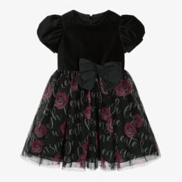 Balloon Chic-Girls Velvet Tulle Rose Dress | Childrensalon Outlet