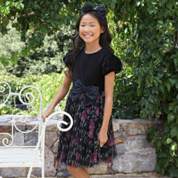 Balloon Chic-Girls Velvet Tulle Rose Dress | Childrensalon Outlet