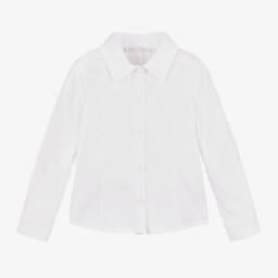 Balloon Chic-Girls White Blouse with Bow | Childrensalon Outlet