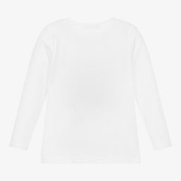 Balloon Chic-توب قطن جيرسي لون أبيض للبنات | Childrensalon Outlet