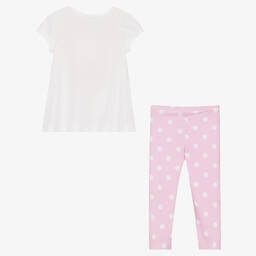 Balloon Chic-Белый топ и розовые легинсы из хлопка | Childrensalon Outlet