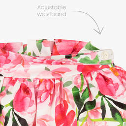 Balloon Chic-Белый топ и розовая юбка с цветами | Childrensalon Outlet