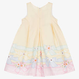 Balloon Chic-Желтое хлопковое платье с цветами и бантом | Childrensalon Outlet