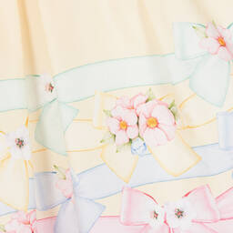 Balloon Chic-Желтое хлопковое платье с цветами и бантом | Childrensalon Outlet