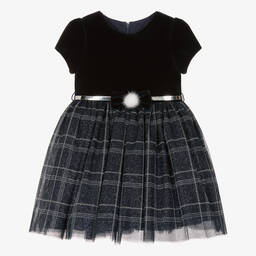 Balloon Chic-Navy Blue Velvet & Tulle Dress | Childrensalon Outlet