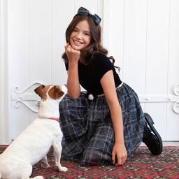 Balloon Chic-Navy Blue Velvet & Tulle Dress | Childrensalon Outlet