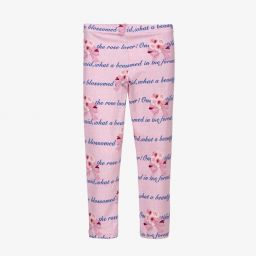 Balloon Chic-Розовые хлопковые легинсы с цветами | Childrensalon Outlet