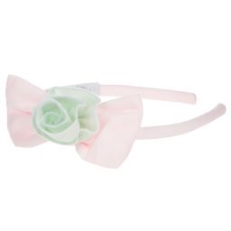 Balloon Chic-Pink & Green Bow Hairband | Childrensalon Outlet