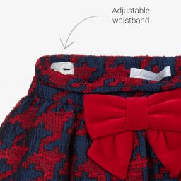 Balloon Chic-Red & Blue Houndstooth Skirt | Childrensalon Outlet
