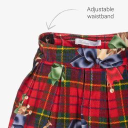 Balloon Chic-Red Tartan Corduroy Skirt | Childrensalon Outlet