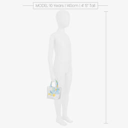 Balloon Chic-White & Blue Floral Cotton Bag (24cm) | Childrensalon Outlet