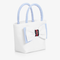 Balloon Chic-White & Blue Handbag (21cm) | Childrensalon Outlet
