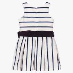 Balloon Chic-White & Blue Stripe Dress | Childrensalon Outlet