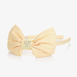 Balloon Chic-Yellow Cotton Bow Hairband  | Childrensalon Outlet