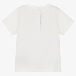 Balmain-Baby Boys Ivory Cotton T-Shirt | Childrensalon Outlet