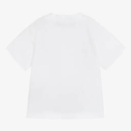 Balmain-Baby Girls White Cotton T-Shirt | Childrensalon Outlet