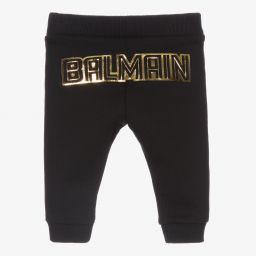 Balmain-Черные хлопковые джоггеры | Childrensalon Outlet