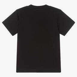 Balmain-Black Cotton Logo T-Shirt | Childrensalon Outlet
