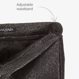 Balmain-Black Glittery Wool Trousers | Childrensalon Outlet