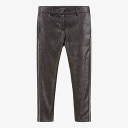 Balmain-Black Glittery Wool Trousers | Childrensalon Outlet