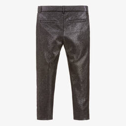 Balmain-Black Glittery Wool Trousers | Childrensalon Outlet