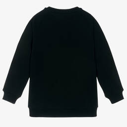 Balmain-Black & Gold Cotton Sweatshirt | Childrensalon Outlet