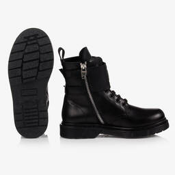 بالمان -بوت جلد بأربطة لون أسود | Childrensalon Outlet