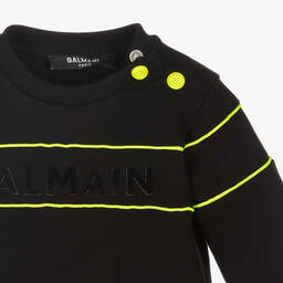 Balmain-Black Logo Baby Sweatshirt | Childrensalon Outlet