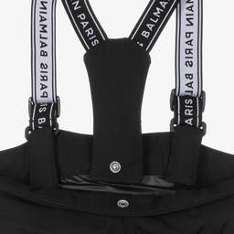 Balmain-Черный утепленный полукомбинезон | Childrensalon Outlet