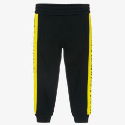 Balmain-Black & Yellow Logo Joggers | Childrensalon Outlet